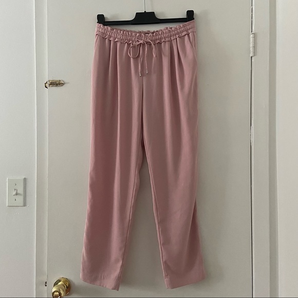 ZARA Pink Drawstring Trouser Pants - Picture 1 of 5